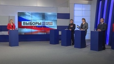 Доверенные лица кандидатов в президенты РФ участвуют в предвыборных дебатах в Волгограде