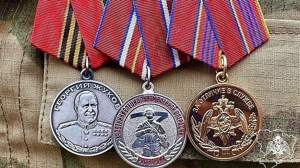 В Волгограде отличившемуся в зоне СВО росгвардейцу вручили медаль Жукова